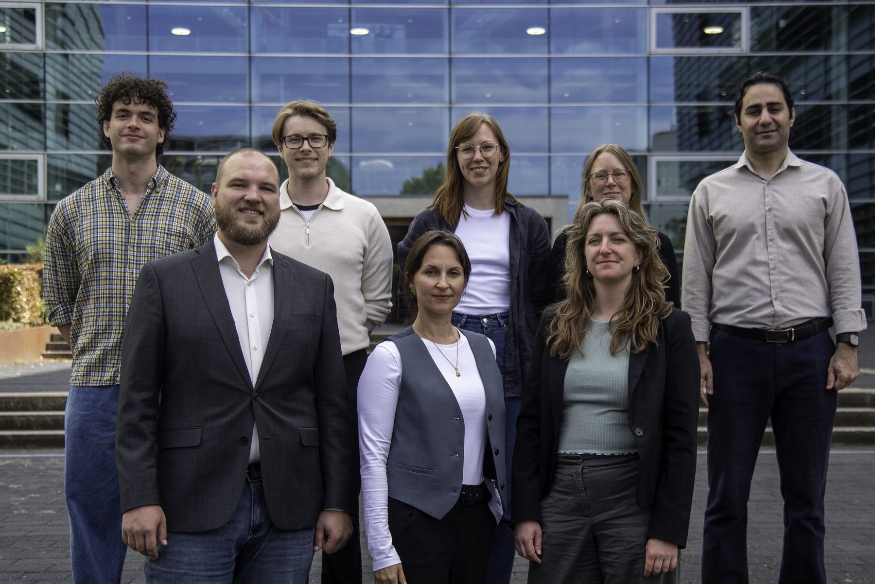 The BioXtract team outside the laboratory building in Nijmegen